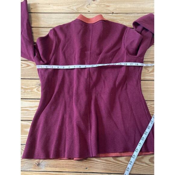 Nic + Zoe Button Front Knit Blazer Size Large Women’s Maroon - Picture 6 of 7